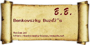 Benkovszky Buzás névjegykártya